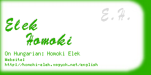elek homoki business card